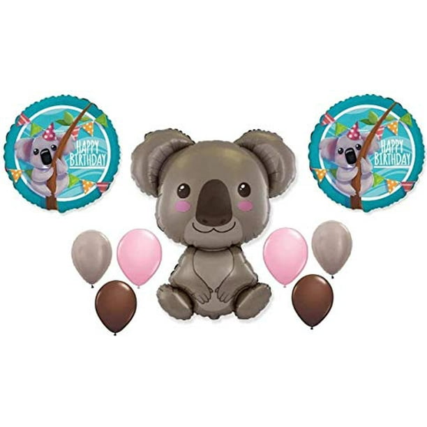 Personalised Koala Bear Round Edible Icing Jungle Birthday Party Cake Topper